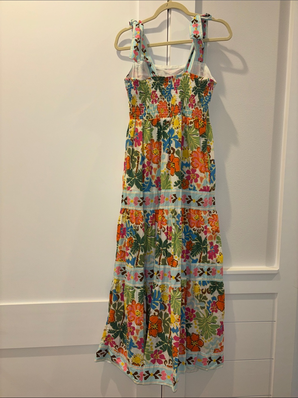 Beach Riot Charlotte Beach Tie-Shoulder Maxi Dress Large $178 100% Cotton Vacay - Picture 6 of 8